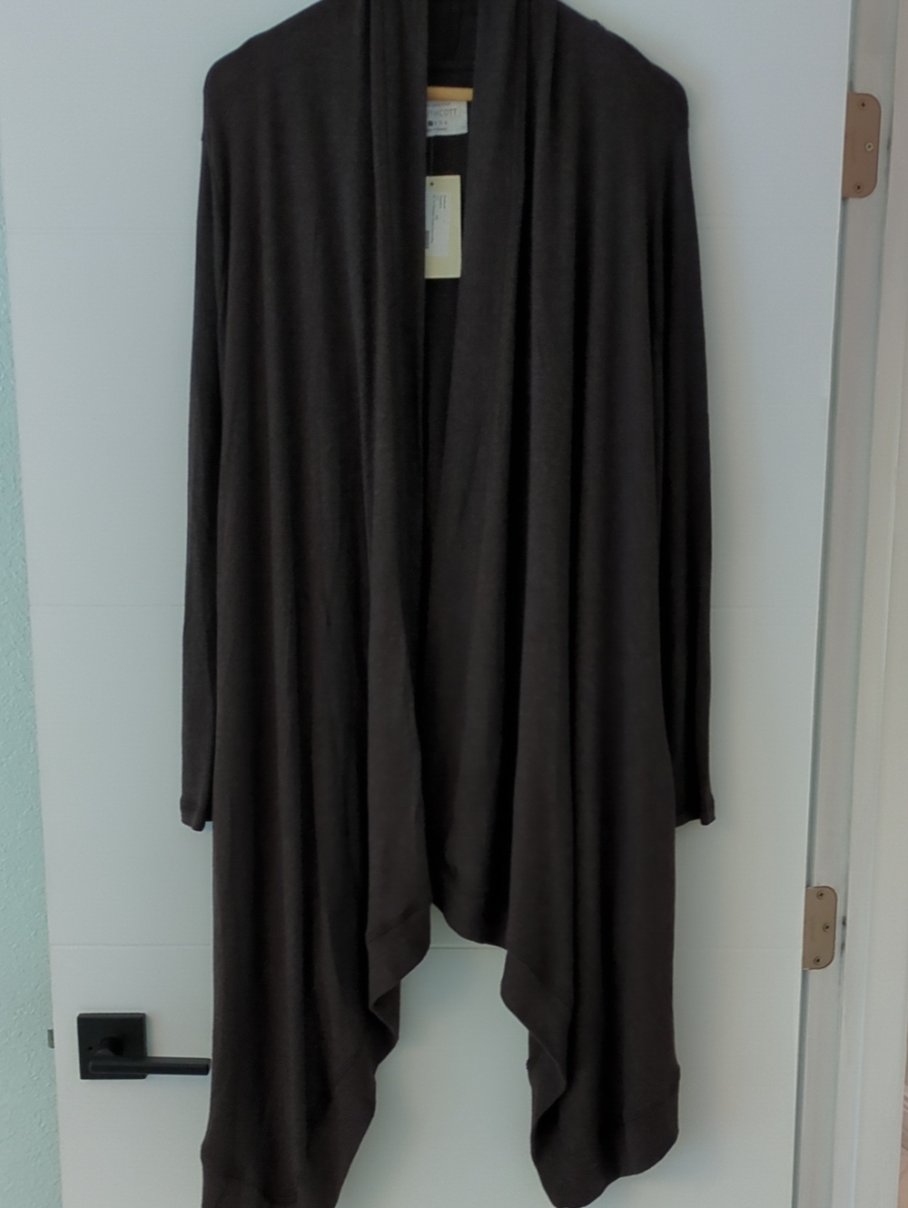 SOUTHCOTT Long Draped Open-Front Cardigan - Brown Sz M Oversized Boho Cozy